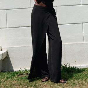 *New, Tags On* ZARA Black Wide Leg Pant with Wrap Waist